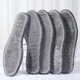 Velvet and thickened anti-odor wool felt insoles for men and women, warm, sweat-absorbent, soft, comfortable and deodorizing cotton insoles, winter insoles, imitation rabbit fur, heat-locking and warm, smoky gray, 5 pairs 41-42