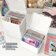 Ins unprinted style pure white flip-top storage box card account material dust-proof storage small desktop stationery organizer 2 discount packs stackable flip-top storage box 11*10*7cm