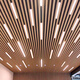 Vinoya Madera Grano de aluminio LED cuadrado a montado LED cuadrado a rejilla de tira cuadrada Luz de techo de 5 cm Luz de la línea de la línea de la línea del colgante (Luz de color blancos de grano de madera predeterminado) Ángulo recto de alto brillo 150*1048W