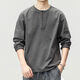 Green Deer high-end retro long-sleeved T-shirt men's spring loose new pure cotton tough guy Henry collar bottoming shirt charcoal gray 2315 long-sleeved S S suitable for 100-120 Jin Jin equals 0.5 kg