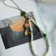 Bamboo leaf green glazed knot high mobile phone chain wrist lanyard national style mobile phone pendant U disk anti-lost long pendant bamboo round bead four-leaf flower