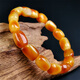 Amber School, one object, one picture, one certificate, men's and women's natural amber, Russian material, white flower beeswax bracelets, no cracks, bracelets, 10.89 grams, 9*12 mm