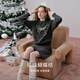 Xiangying Gray Knitted Suit Women's Spring 2026 New Bow Sweater Short Skirt New Year's Warm Clothes Complete Outfit Dark Gray M
