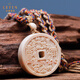 Layun Feiyin natural mammoth ivory mountain ghost money pendant copper coin shape mammoth ivory carving pendant stationery accessories