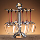 Crystal red wine glass decanter home set light luxury high-end European-style burgundy tall wine glass high-value red stem 450ml red wine glass 6 pieces + white diamond rotating stand +