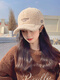 Mengbilin new lamb wool hat for women in autumn and winter, fashionable and versatile plush peaked cap, thickened warm cotton hat, baseball cap, beige, one size fits all, adult one size adjustable