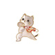 Xinshe Cartoon Cute Cat Brooch Women's Design Niche Coat Pin Fashionable High-End Exquisite Luxurious Temperament Accessory Struggle Kitten Brooch (3.4*3cm)