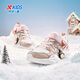 XTEP Children's Shoes Girls' Penguin Shoes Winter Cartoon Velcro Fine Mink Velvet Cotton Shoes Dawn Powder/Ice Cream Powder 32
