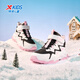 Xtep Children's Shoes Girls' Warm Anti-Slip Cotton Shoes Winter Mink Velcro Velcro Sneakers Black/Arctic Peach Pink 33
