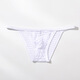 Men's mesh striped underwear thin strap thong low waist sexy translucent triangle breathable summer young men white M
