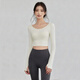 Yu Hee Hee, beautiful autumn and winter yoga clothing set, new high-end fitness, Pilates training, running, milky white top + gray pants S (100Jin Jin is equal to within 0.5kg)