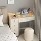 Tinimia bedside dresser desk two-in-one small apartment bedroom bedside cabinet integrated laptop desk with socket 1.1 meter dresser cabinet + makeup stool丨embedded high-power power strip Side cabinets can be installed left and right - placed as needed