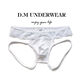 DM Men's Underwear Lace Underwear Thong Sexy Low Waist Mesh Breathable Sexy Temptation Double Dingxia White M Weight 100-115Jin Jin is equal to 0.5 kg
