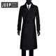 JEEP SPIRIT Jeep Men's Spring and Autumn Over-the-Knee Long Fashionable and Handsome Color Changing Extra Long Trench Coat Slim Jacket Fashion Coat Gray XL Recommended 150Jin Jin equals about 0.5kg