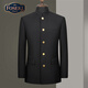 FOSEKI high-end brand men's high-end new Chinese tunic suit men's formal groom's wedding dress standing black single-piece top M 170 size