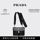 PRADA/Prada Gift Men's Triangular Metal Logo Decorated Cow Leather Smartphone Bag Black