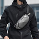 Neue trendige Marken-Hüfttasche für Herren, multifunktionale Brusttasche, Umhängetasche, Umhängetasche, leichter Luxus, modisch, vielseitig, hochwertig, schlicht, grau