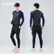 Snorkeling swimsuit two-piece men's large size jellyfish suit sun protection surfing suit quick dry dry surfing wet suit long men's blue gray zipper top + trousers two-piece set L (115-140Jin Jin equals 0.5kg)