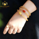 Bailuoqi Blonde Crystal Bracelet Women's Gold Hair Crystal Bracelet Cat's Eye Yellow Crystal Bracelet Beads 6mm