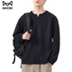 MiiOW Henry collar men's long-sleeved T-shirt autumn and winter fleece top sweatshirt men's inner layering shirt boys black fleece 4XL 180-200Jin Jin equals 0.5 kg