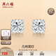 Saturday Fortune PT950 platinum earrings for women, square national flower PT093962, about 1.36g, a pair, birthday gift