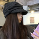 Yu Shangzhenpin beret women's 2025 new autumn and winter Japanese style Yamamoto style pleated hat retro duck bill newsboy hat painter hat black one size