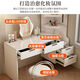 Yusenyi solid wood slate dressing table and cabinet integrated small apartment dressing table French minimalist dressing table mirror bedroom desk solid wood + slate white dressing table - right cabinet + makeup mirror + makeup stool door installation 70x40x170cm