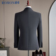 ROMON Suit+Vest+Trousers Suit Suit Men's Business Professional Wedding Dress Jacket Royal Blue 6XL