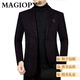 MAGIOPY роскошный брендовый костюм высокого класса, мужская куртка 2025, весенне-осенняя деловая повседневная облегающая куртка для папы молодого и среднего возраста, бордовый XL
