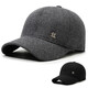 Autumn Hat Men's Winter Elderly Warm Peaked Hat Dad Grandpa Cotton Hat Autumn and Winter Ear Protection Baseball Cap Black One Size Adjustable