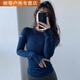 Ayub Luxurious Fitness Wear Soft High-Elastic Yoga Top Women's Autumn and Winter Round Neck Slimming and Tight Pilates Training Navy S