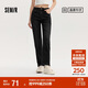 Semir Senrou Denim | Jeans Women's Simple Trousers Casual Autumn Semi-Elastic Waist Straight Pants 103524124002