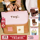 Tagi.Smart little house waterproof leather portable toiletry bag large capacity storage bag cosmetic bag berry hazelnut