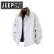 JEEP SPIRIT300Jin Jin is equal to 0.5kg. Jacket for men in spring and autumn, lapel top, loose and casual, fat man plus size men's plus size jacket, black plus velvet. L 100-120Jin Jin is equal to 0.5kg.