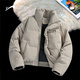 Guirenniao Khaki Down Jacket Men's New Winter Thickened Warm Cotton Jacket Light Khaki L