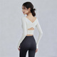 Yu Hee Hee, beautiful autumn and winter yoga clothing set, new high-end fitness, Pilates training, running, milky white top + gray pants S (100Jin Jin is equal to within 0.5kg)