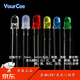 YourCee3/5mm transparent/fog/straw hat plug-in LED lamp bead/light-emitting diode white red blue yellow emerald green RGB colorful 3mm_Colorful_fast and slow flashing alternately_long feet (10 pieces) No Specifications