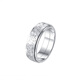 Lao Fengxiang pure silver transfer crushed ice ring for men and women, fashionable and simple single ring, high-end anniversary gift for girlfriend and wife, today/next day delivery *Platinum - transfer crushed ice ring*No. 18