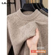 Lilan men's thickened woolen sweater half high round neck winter thick woolen sweater middle-aged dad's new style base camel thickened 4XL (190)