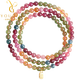 Yogurt Neon Natural Rainbow Tourmaline Jade Bracelet Women's Light Luxury 999 Jinfu Bracelet Beads 4mm