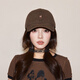 Japanese fashion simple baseball cap for women, brown pure cotton peaked cap, small H soft top wide brim hat for men, brown, one size fits all (55-61cm), adjustable