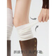 Pick up socks, long boots, socks for women, piled over the knee socks, autumn and winter white calf socks, jk thigh socks with long boots, over the knee socks, milky white, 1 pair, one size fits all, can be stacked or straight_non-slip and anti-falling