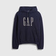 GAP men's and women's winter logo embroidered fleece loose pullover hooded sweatshirt US version 846551