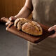 Chuxin ebony steak board solid wood western food plate rectangular pizza wooden board support bread board sushi pose wooden plate steak board + knife and fork set whole wood ebony wood