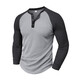 MGOLCPS new autumn and winter men's long-sleeved T-shirt American loose heavyweight trendy brand Henry shirt fashion versatile sports bottoming shirt light gray S