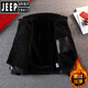 JEEP SPIRIT batik shiny fur collar leather jacket men's plus velvet thickened fur all-in-one warm motorcycle jacket for winter bright coffee color 4XL recommended 165-180 Jin Jin equals 0.5 kg