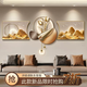 Yusenyi modern backing luxury living room painting high-end wall decoration painting with back feeling hanging clock sofa background wall hanging painting triple light B style with backing 60x4060x60UV fine carving 60x40cm60cm including lamp height 82cm PVC golden U-shaped frame-UV fine carving remote control mobile rechargeable warm light three-dimensional metal strip pendant small