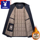 Playboy Autumn and Winter Cotton Clothes Men's Warm Casual Middle-aged and Elderly Thickened Business Cotton Clothes Dad Cotton Jackets Black 2505 Zipper Style M Can Wear 80-110 Jin Jin is equal to 0.5 kg