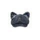 Japanese folded brim cute cat ears washed old octagonal hat for women versatile literary retro denim newsboy beret light color M (56-58cm