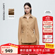 Langzi French commuter style 100 pure wool lapel shirt women's slim ol top 2025 winter new style light beige XL